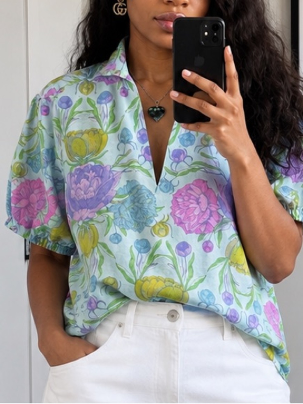 Emily McCarty Women's Blue and Purple Shirt